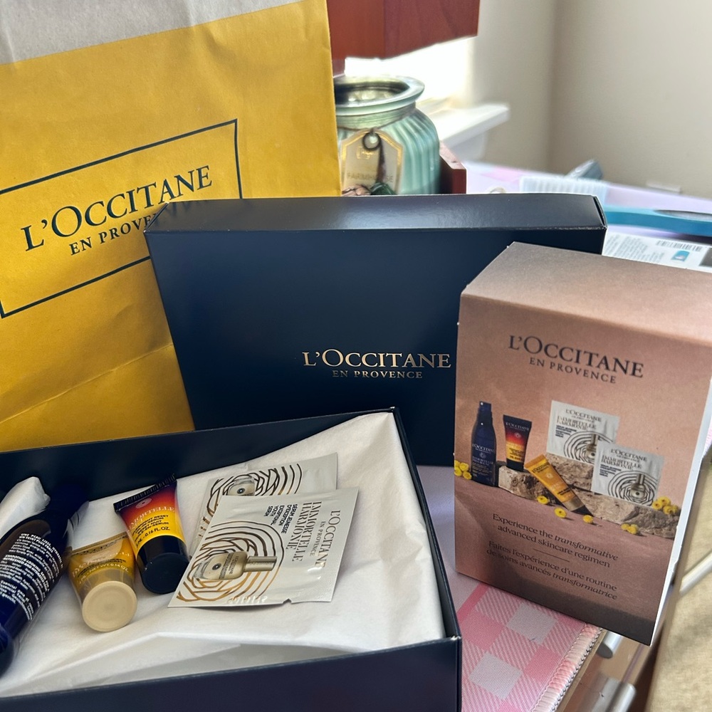 L'OCCITANE Skincare Set with Blue and Yellow Accents